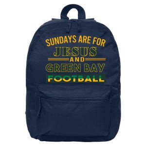 Sundays Are For Jesus And Green Bay Football 16 in Basic Backpack