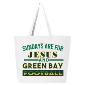 Sundays Are For Jesus And Green Bay Football 25L Jumbo Tote