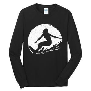 Surf Art For Women Beach Surfer Hawaiian Wave Surfing Tall Long Sleeve T-Shirt