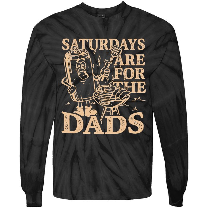 Saturdays Are For The Dads Bbq Grill Tie-Dye Long Sleeve Shirt