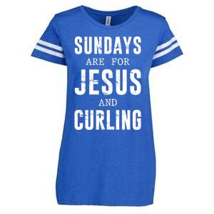 Sundays Are For Jesus And Curling Gift Enza Ladies Jersey Football T-Shirt