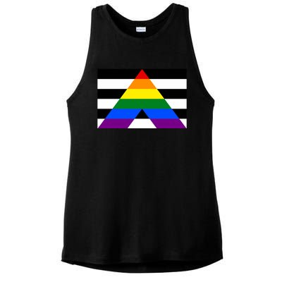 Straight Ally Flag Lgbt Support Ladies PosiCharge Tri-Blend Wicking Tank