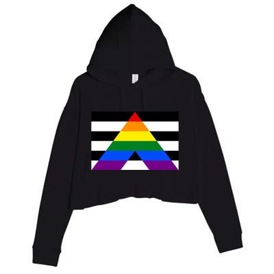 Straight Ally Flag Lgbt Support Crop Fleece Hoodie