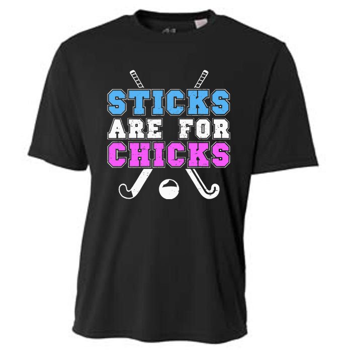 Sticks Are For Chicks Funny Field Hockey Player Cooling Performance Crew T-Shirt