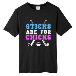 Sticks Are For Chicks Funny Field Hockey Player Tall Fusion ChromaSoft Performance T-Shirt