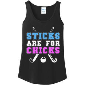 Sticks Are For Chicks Funny Field Hockey Player Ladies Essential Tank