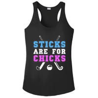 Sticks Are For Chicks Funny Field Hockey Player Ladies PosiCharge Competitor Racerback Tank