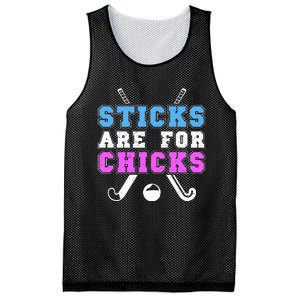 Sticks Are For Chicks Funny Field Hockey Player Mesh Reversible Basketball Jersey Tank