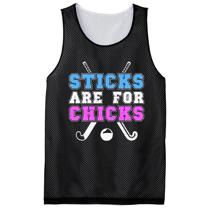 Sticks Are For Chicks Funny Field Hockey Player Mesh Reversible Basketball Jersey Tank