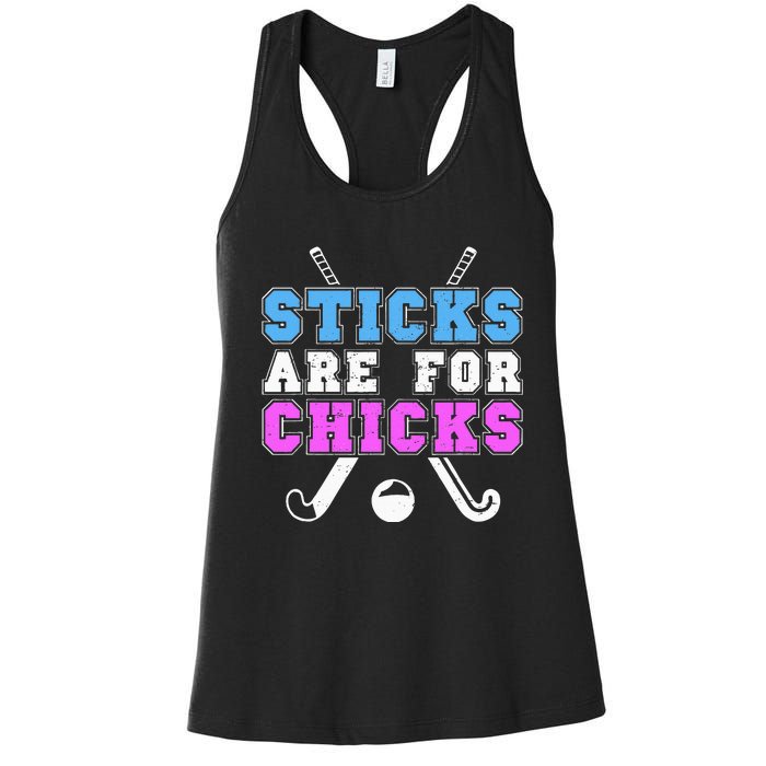 Sticks Are For Chicks Funny Field Hockey Player Women's Racerback Tank