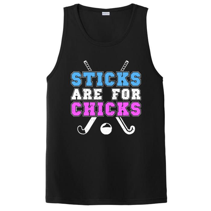 Sticks Are For Chicks Funny Field Hockey Player PosiCharge Competitor Tank