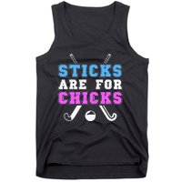 Sticks Are For Chicks Funny Field Hockey Player Tank Top