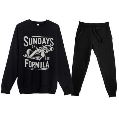 Sunday Are For Formula Racing Track Days & Motorsports Premium Crewneck Sweatsuit Set