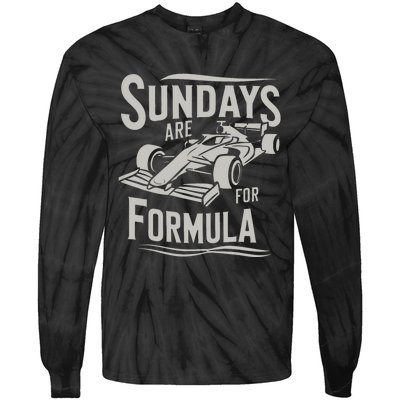 Sunday Are For Formula Racing Track Days & Motorsports Tie-Dye Long Sleeve Shirt