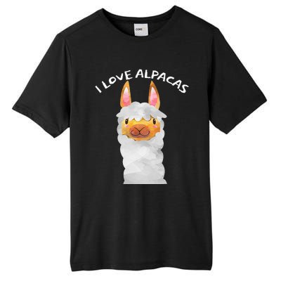 Smiling Alpaca Face I Love Alpacas Cute Tall Fusion ChromaSoft Performance T-Shirt