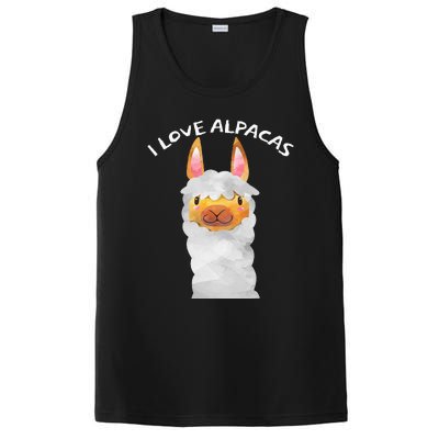 Smiling Alpaca Face I Love Alpacas Cute PosiCharge Competitor Tank