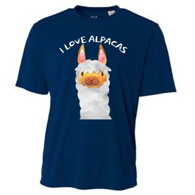 Smiling Alpaca Face I Love Alpacas Cute Cooling Performance Crew T-Shirt