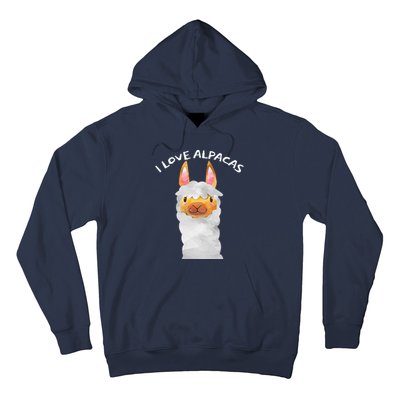 Smiling Alpaca Face I Love Alpacas Cute Hoodie