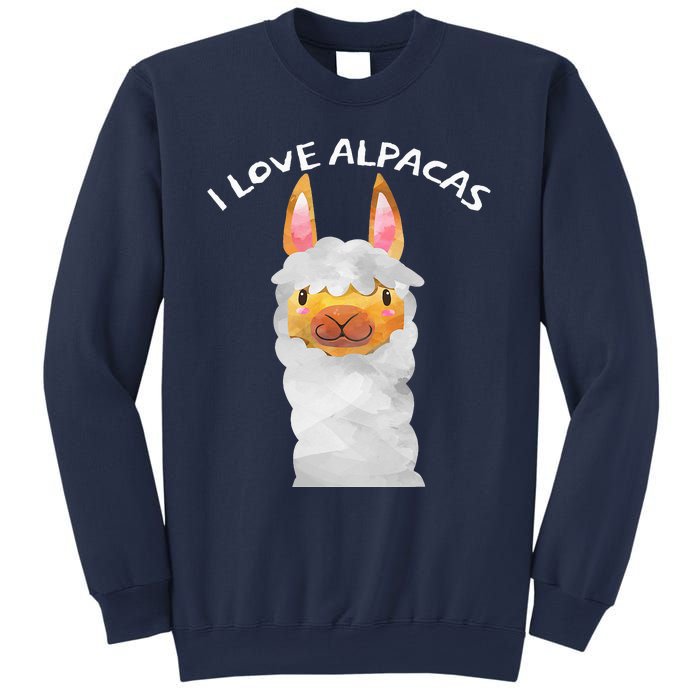 Smiling Alpaca Face I Love Alpacas Cute Sweatshirt