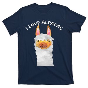 Smiling Alpaca Face I Love Alpacas Cute T-Shirt