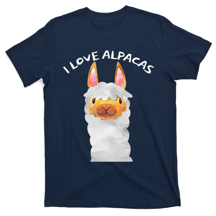 Smiling Alpaca Face I Love Alpacas Cute T-Shirt