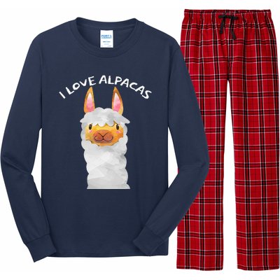 Smiling Alpaca Face I Love Alpacas Cute Long Sleeve Pajama Set