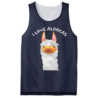 Smiling Alpaca Face I Love Alpacas Cute Mesh Reversible Basketball Jersey Tank