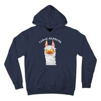 Smiling Alpaca Face I Love Alpacas Cute Tall Hoodie