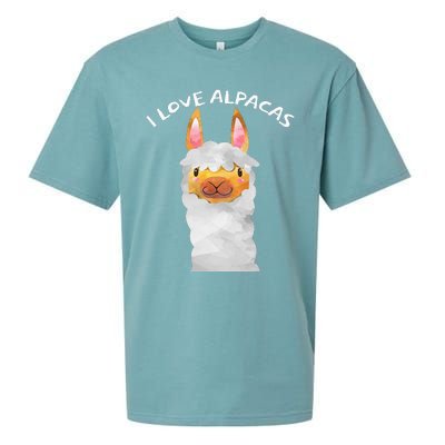 Smiling Alpaca Face I Love Alpacas Cute Sueded Cloud Jersey T-Shirt