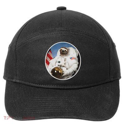 Sloth Astronau, Funny Sloth Gift Outer Space 7-Panel Snapback Hat