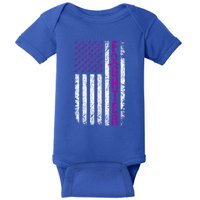 Sarcoidosis Awareness Fighter Flag Purple Ribbon Month Meaningful Gift Baby Bodysuit