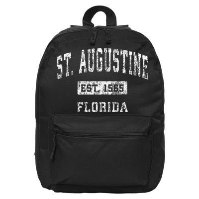 St. Augustine Florida Fl Vintage Established 16 in Basic Backpack