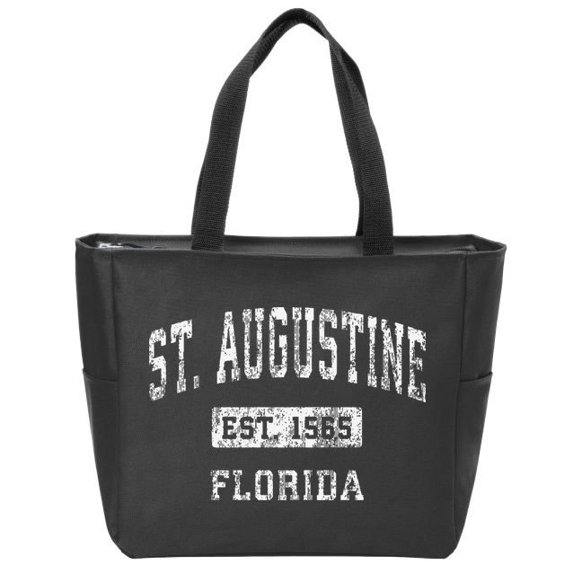 St. Augustine Florida Fl Vintage Established Zip Tote Bag