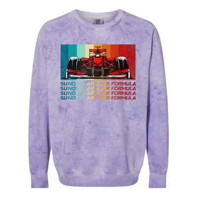 Sundays Are For Formula Racing Lover & Motorsports Fast Cars Colorblast Crewneck Sweatshirt