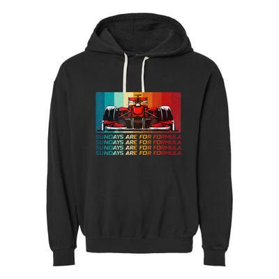 Sundays Are For Formula Racing Lover & Motorsports Fast Cars Garment-Dyed Fleece Hoodie