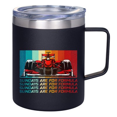 Sundays Are For Formula Racing Lover & Motorsports Fast Cars 12oz Stainless Steel Coffee Mug