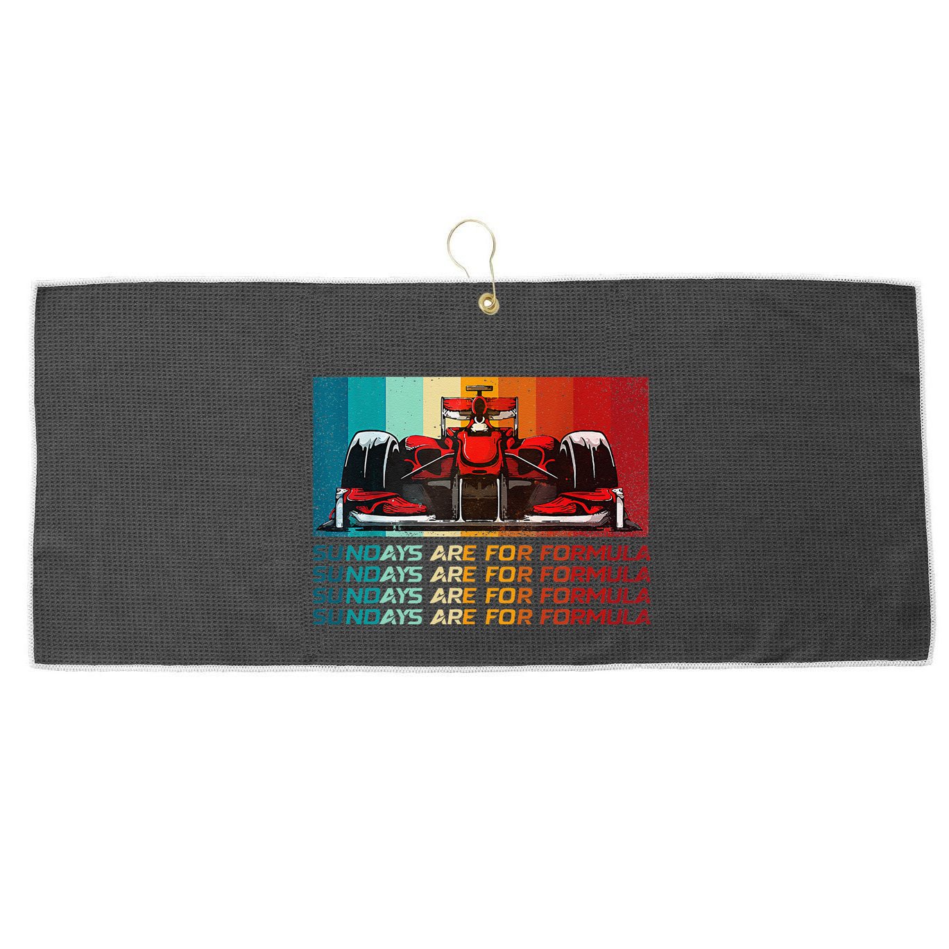 Sundays Are For Formula Racing Lover & Motorsports Fast Cars Large Microfiber Waffle Golf Towel