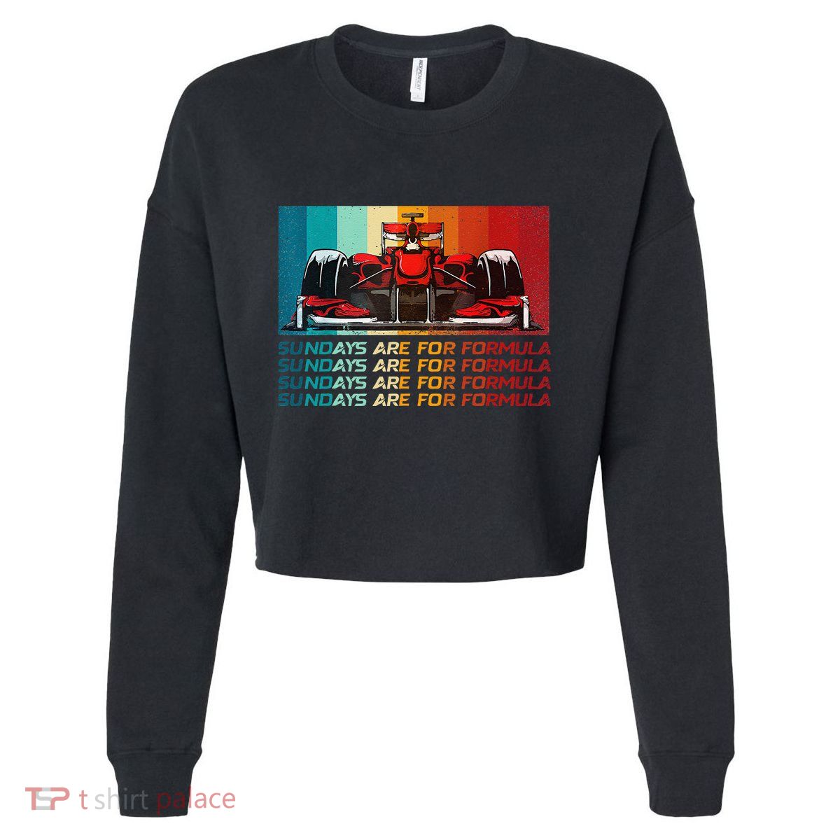 Sundays Are For Formula Racing Lover & Motorsports Fast Cars Cropped Pullover Crew