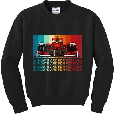 Sundays Are For Formula Racing Lover & Motorsports Fast Cars Kids Sweatshirt