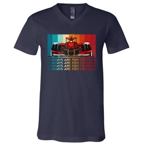 Sundays Are For Formula Racing Lover & Motorsports Fast Cars V-Neck T-Shirt