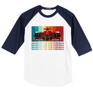 Sundays Are For Formula Racing Lover & Motorsports Fast Cars Baseball Sleeve Shirt