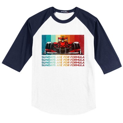 Sundays Are For Formula Racing Lover & Motorsports Fast Cars Baseball Sleeve Shirt