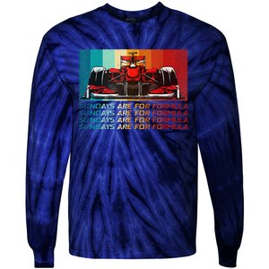 Sundays Are For Formula Racing Lover & Motorsports Fast Cars Tie-Dye Long Sleeve Shirt