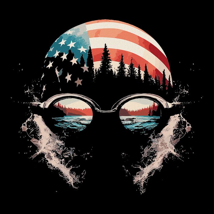 Swimmer American Flag Patriotic Usa Swim Team Swimming Backpack