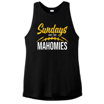 Sundays Are For Mahomies Football Lover Ladies PosiCharge Tri-Blend Wicking Tank