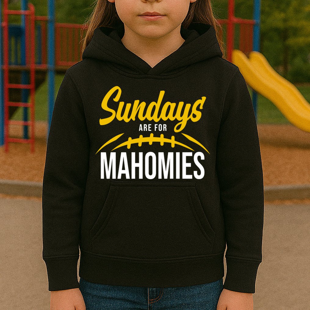 Sundays Are For Mahomies Football Lover Kids Hoodie