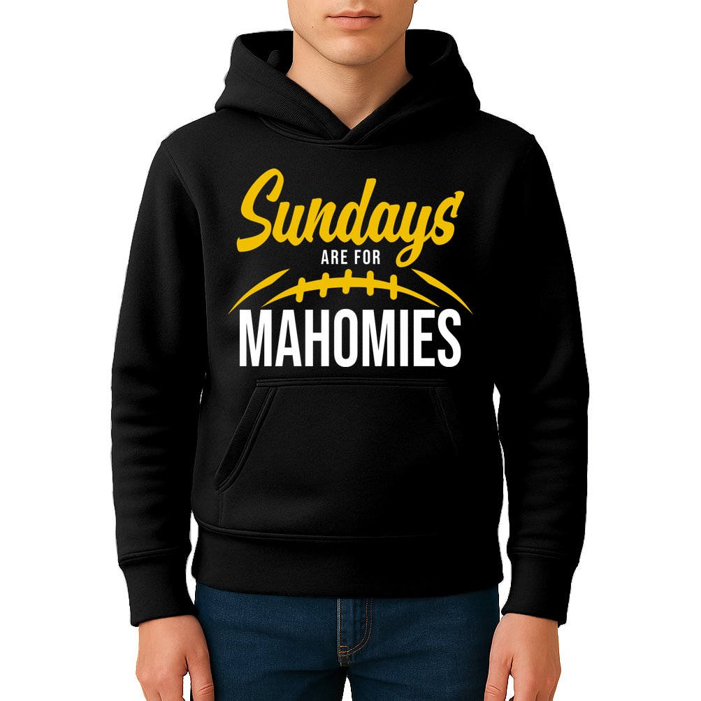 Sundays Are For Mahomies Football Lover Kids Hoodie