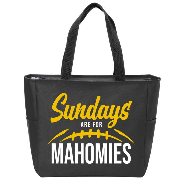 Sundays Are For Mahomies Football Lover Zip Tote Bag