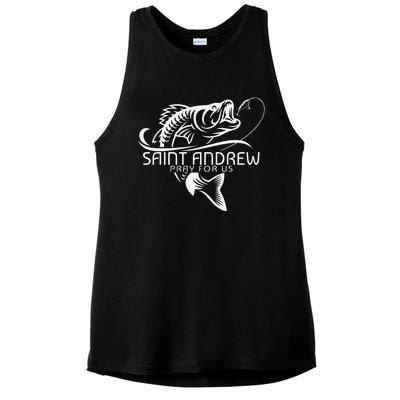 St Andrew Fishing Patron Saint Of Fisherman Catholic Saint Ladies PosiCharge Tri-Blend Wicking Tank