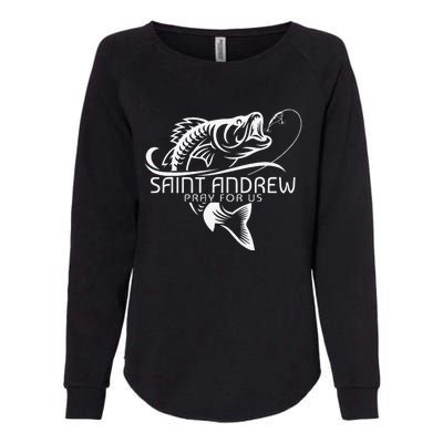 St Andrew Fishing Patron Saint Of Fisherman Catholic Saint Womens California Wash Sweatshirt